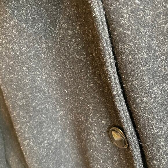 Liz Claiborne Wool Pea Coat Womans 24W Charcoal Classic Plus Outerwear - Picture 3 of 5